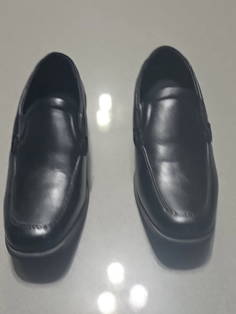 Classic Black Leather Slip-On Dress Loafers - Boy's